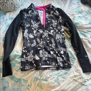 Black and White Floral Long Sleeve Top